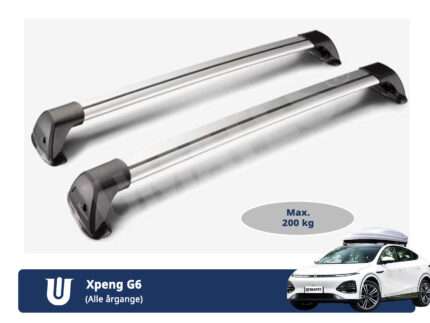 Umates tagbøjler er produceret i aluminium og tværstængerne har en lasteevne på ialt 200 kg.