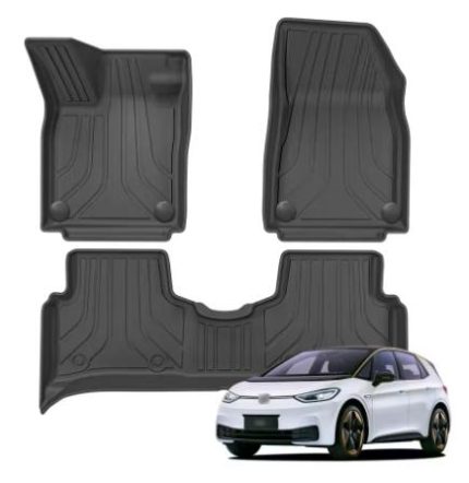 Volkswagen VW ID.3 2024 2025 Bilmåtter 3 stk. til kabinen formstøbt til ID.3 original miljøvenlig formstøbti lugtfri TPE gummi – Lav pris eksklusiv produceret af Umates Danmark