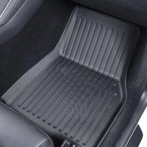 Tesla model Y Juniper 2025 Bilmåtter 3 stk til passagersæde kabinen original miljøvenlig lugtfri TPE gummi – Lav pris eksklusiv produceret af Umates Danmark