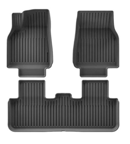 Tesla model Y 2020 2021 2022 2023 2024 Bilmåtter i gummi til kabinen passer perfekt original miljøvenlig og lugt TPE gummi – Høj kvalitet – Lav pris eksklusiv produceret af Umates Danmark