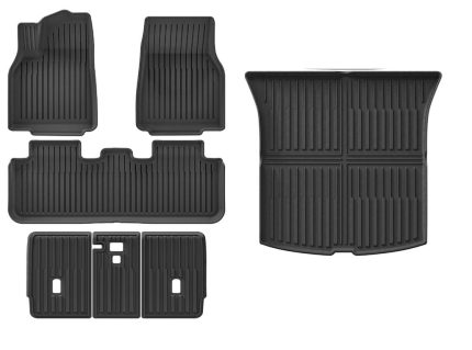 Tesla model Y 2020 2021 2022 2023 2024 formstøbte gummimåtter bagagerum ryglæn kabinen original miljøvenlig gummi – Lav pris eksklusiv produceret af Umates Danmark (3)