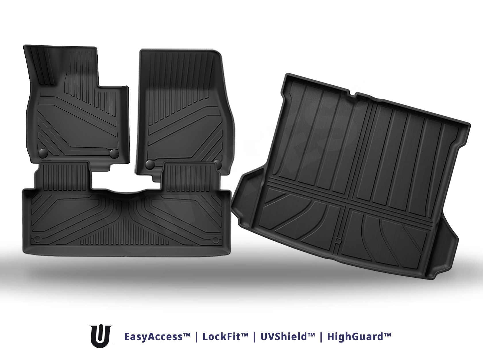 VW ID.4 2025 Bilmåtter til kabine bagagerum gummimåtter pakketilbud original miljøvenlig og lugt TPE gummi – – Lav pris eksklusiv produceret af Umates Danmark