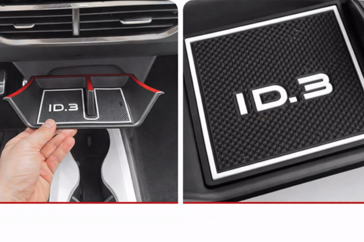 VW id.3 ekstra opbevaringsrum instrumentbræt VW id.3 interiør smart tilbehør umates-gear