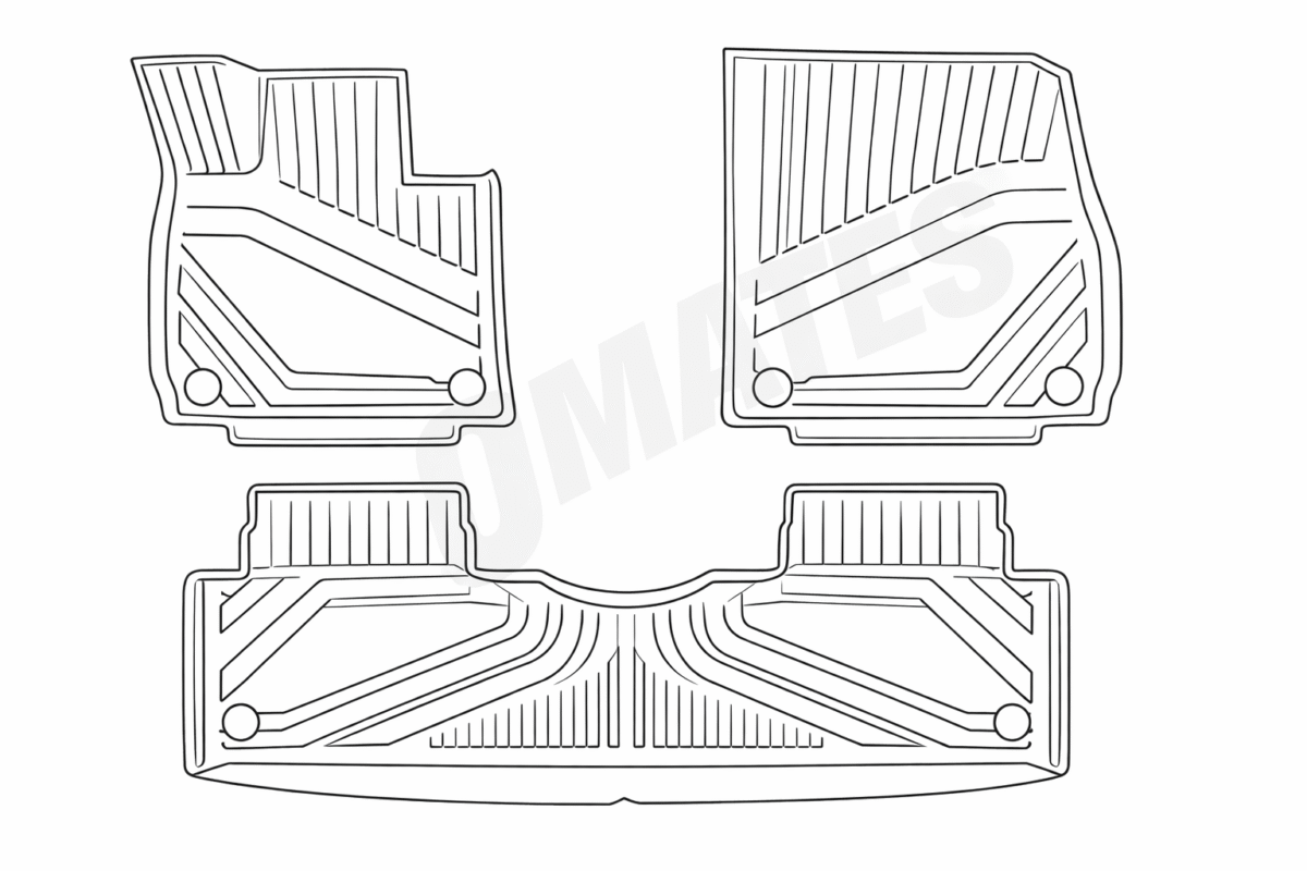 Stregtegning af kabinemåtter til bilens kabine – Umates Gear
