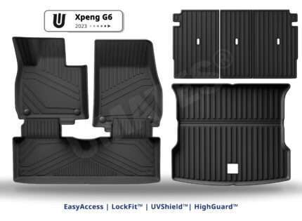 UMATES sæt af bilmåtter i gummi til Xpeng G6 2023– kabinemåtter – bagagerum – måttepaneler til ryg -skidt og snavs og nem rengøring – formstøbt til beskyttelse af G6