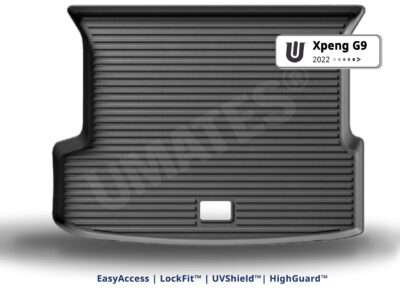 UMATES bagagerumsmåtte til Xpeng G9 med EasyAccess fleksibel bukkekant, høj kant og UV-behandlet - formstøbt til G9.