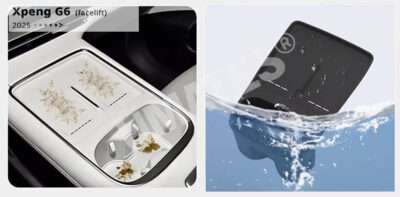 Silikone indsats til Xpeng G6 2025 facelift beskytter midterkonsol og kopholder mod skidt og kan nemt rengøres med vand