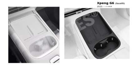 Silikone indsats til Xpeng G6 2025 facelift i sort og hvid – midterkonsol og kopholder