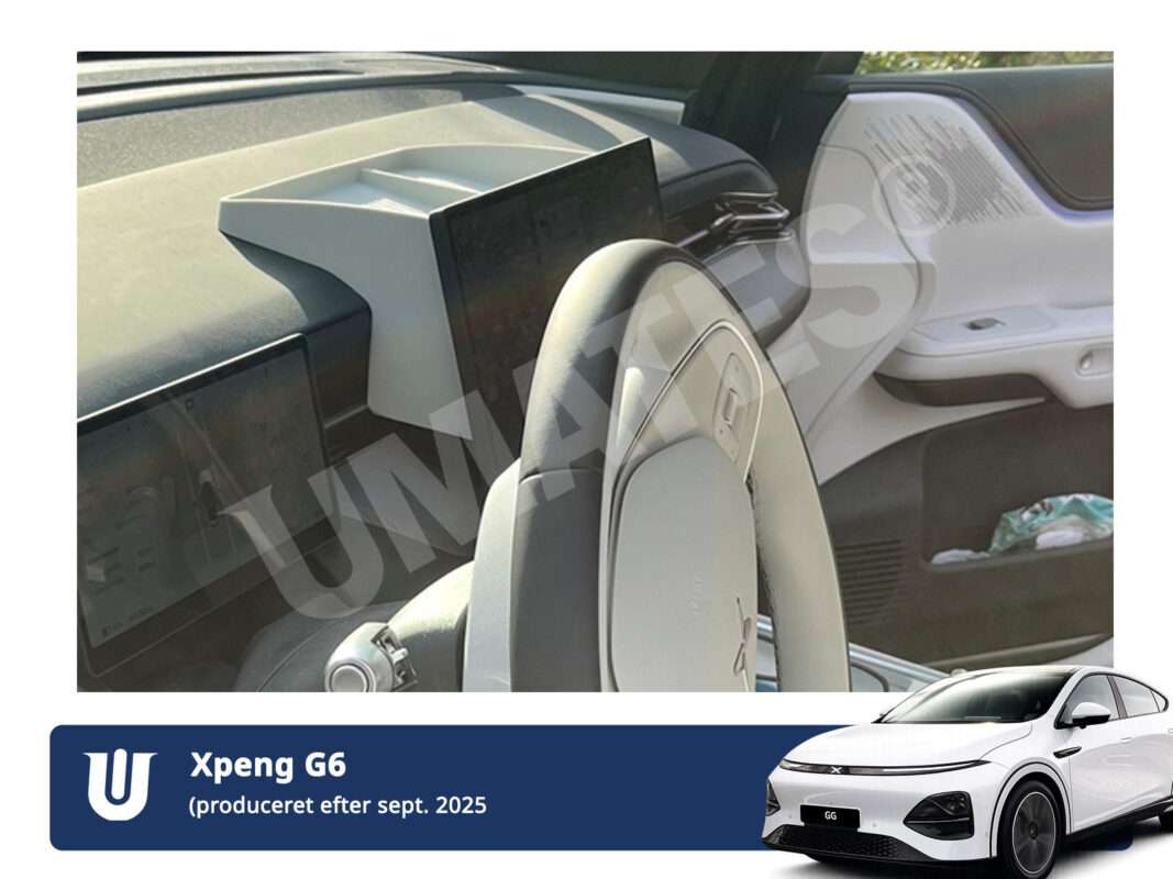 Aflægningsbakken er produceret til den nye Xpeng G6 facelift og falder naturligt ind med resten af interiøret