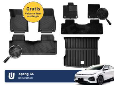 Xpeng G6 komplet måttesætte i velour og gummi til kabine og bagagerum - Tidsbegrænset tilbud
