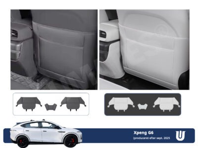 Xpeng G6 sædebeskyttere til forsædernes ryglæn i 3 dele beskytter efektivt mod mærker, ridser og snavs fra sko og daglig bru