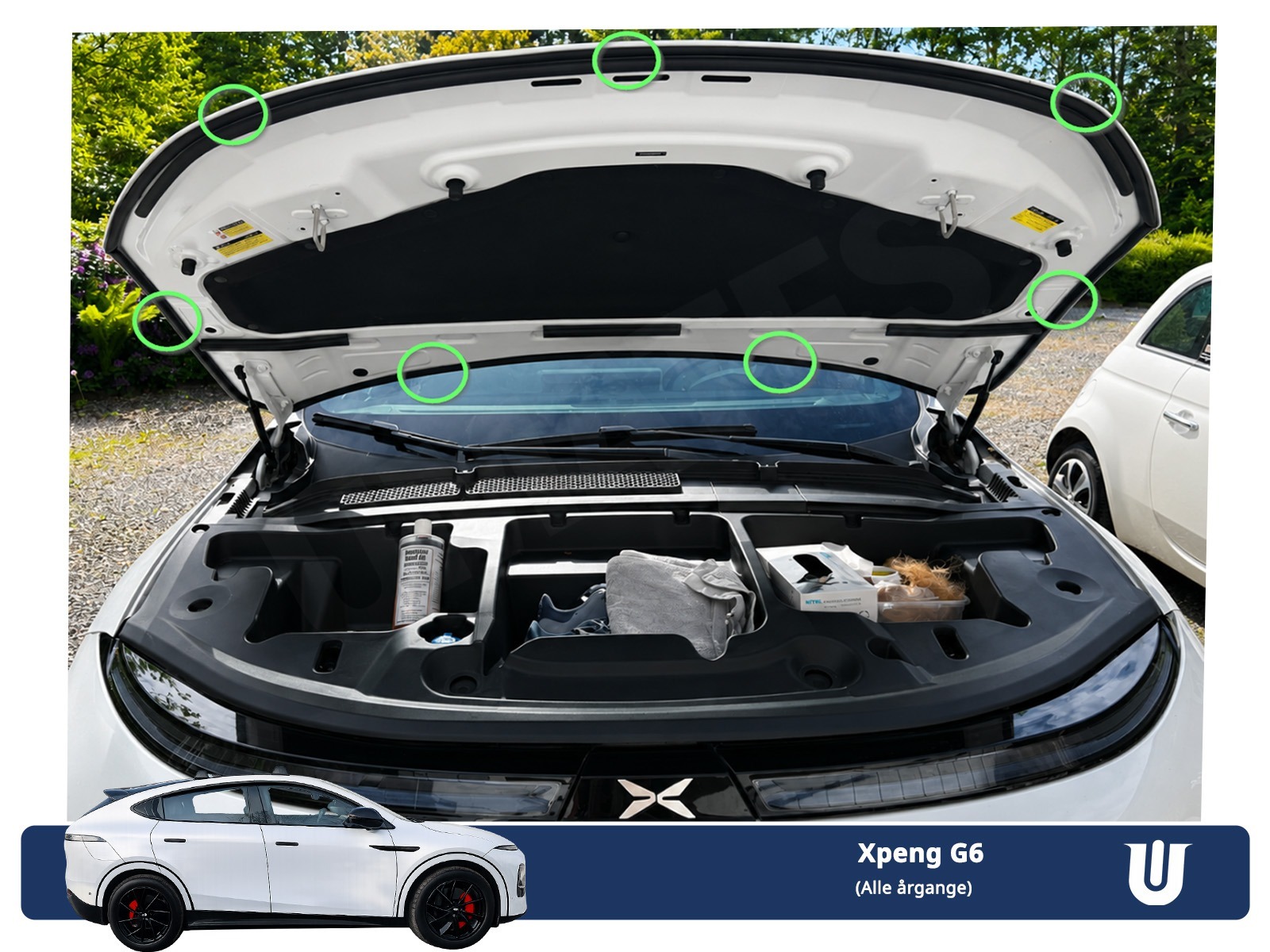 Frunk bagageindsats i XPENG G6 – opbevar udstyr uden at skabe fugt i kabinen