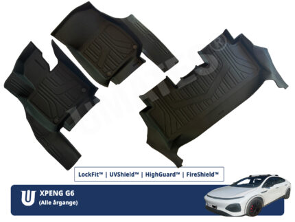 Xpeng G6 – 3 stk. modeltilpassede bilmåtter, der beskytter både gulv og dørtrin – Umates WingMats™